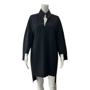 Maria Pinto Black Pullover Scuba Stretch Collared Dress size Medium